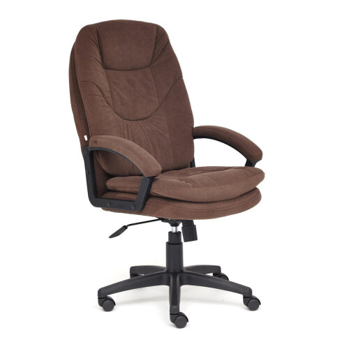 Кресло руководителя TETCHAIR COMFORT LT флок , коричневый, 6