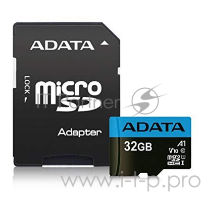 Карта памяти ADATA MICRO SDHC 32GB W/ADAP. (AUSDH32GUICL10A1-RA1)