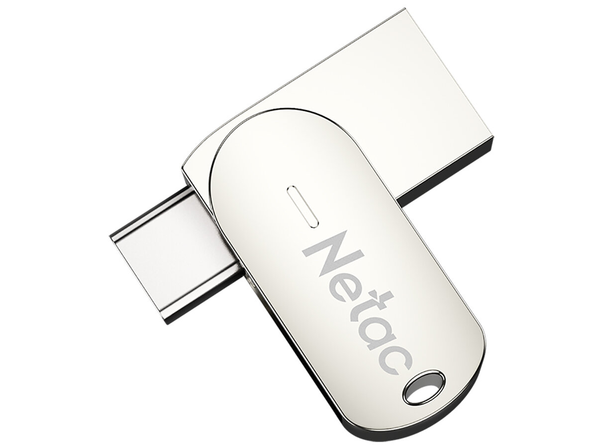 Флешка Netac U785С, 32Gb, USB 3.0/USB Type-C, Серебристый NT03U785C-032G-30PN