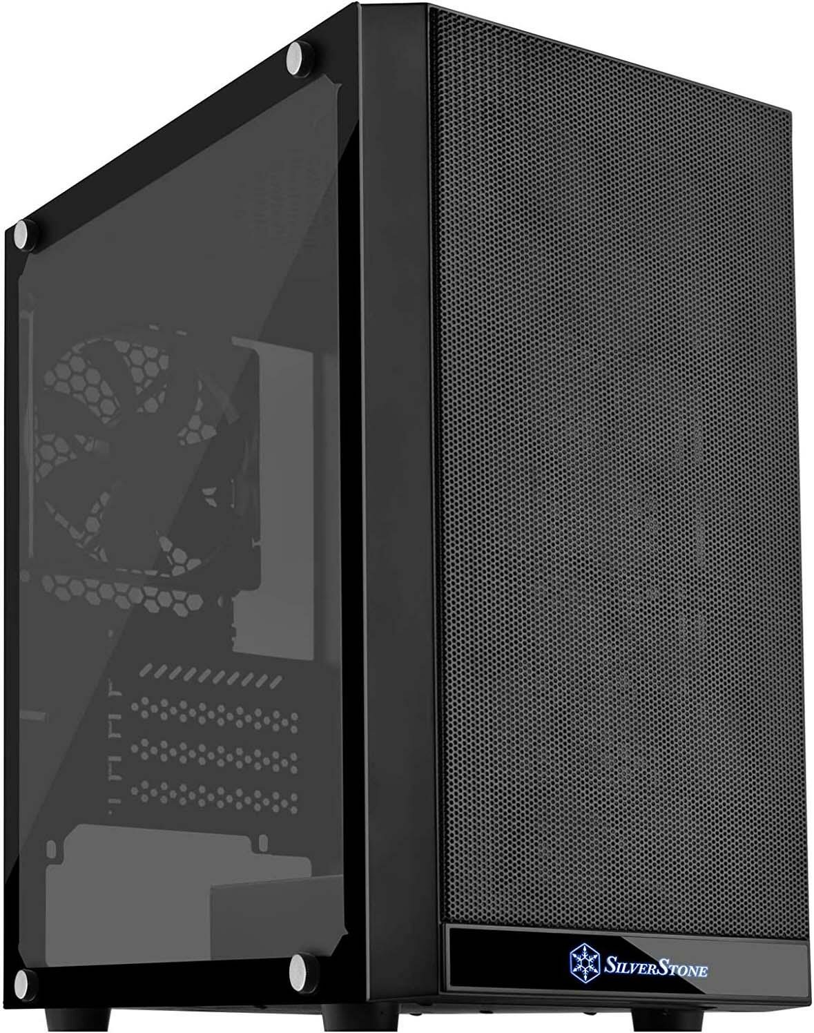 SST-PS15B-G Precision Mini Tower Micro ATX Computer Case, tempered glass, black (226957)