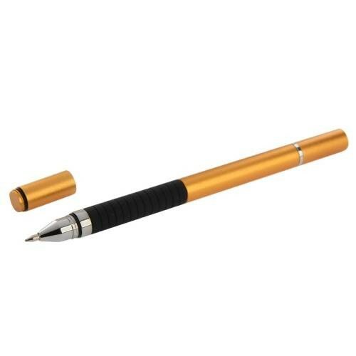 Стильный стилус с ручкой 2 в 1 для любыхартфонов и планшетов с емкостным дисплеем (Gold)