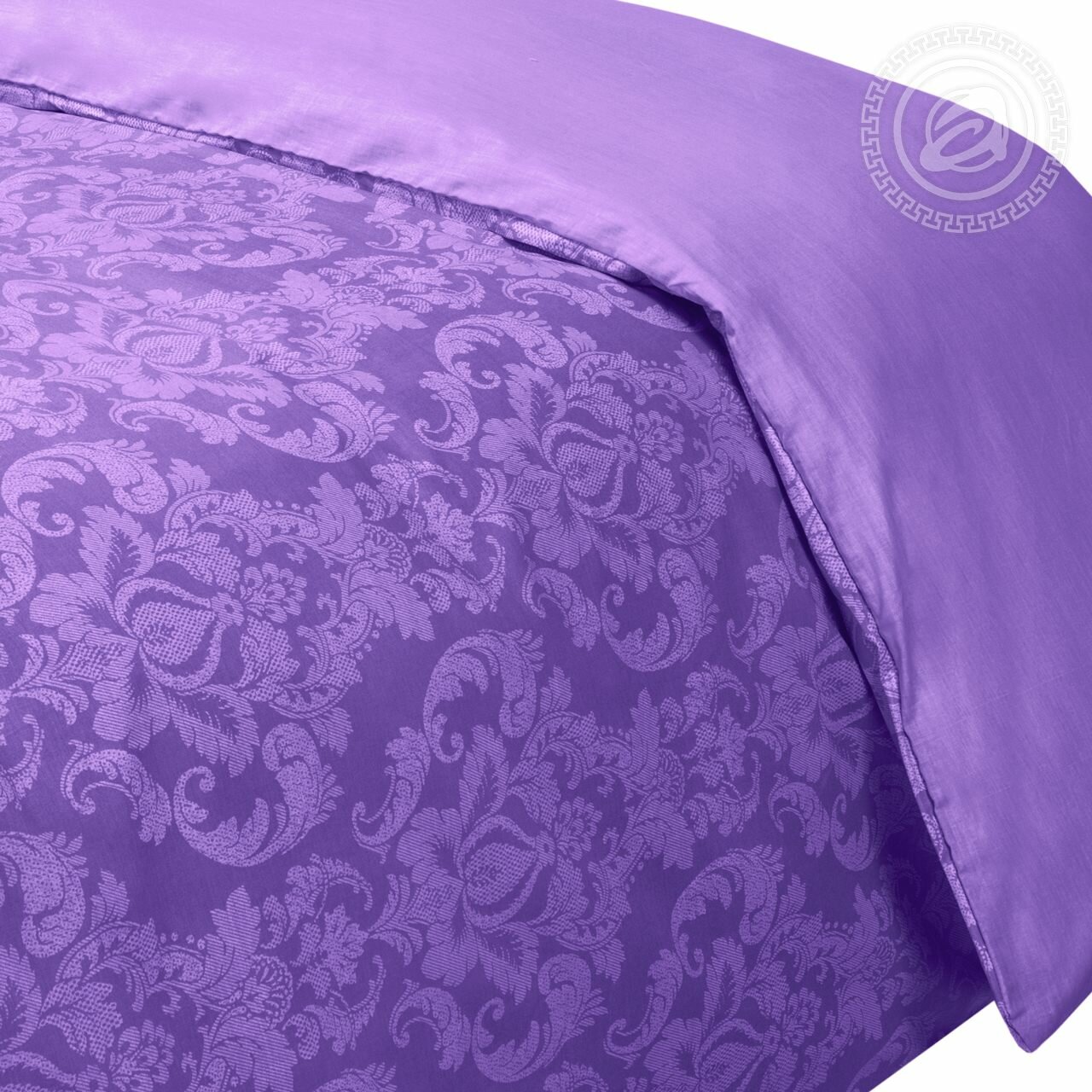 Пододеяльник на молнии «Византия» фиолетовый поплин (1.5-спальный (215*145см)) - фотография № 2