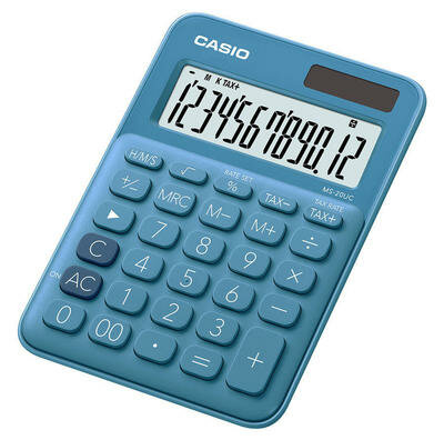 Калькулятор настольный Casio Ms-20uc-bu-s-ec синий 12-разр.
