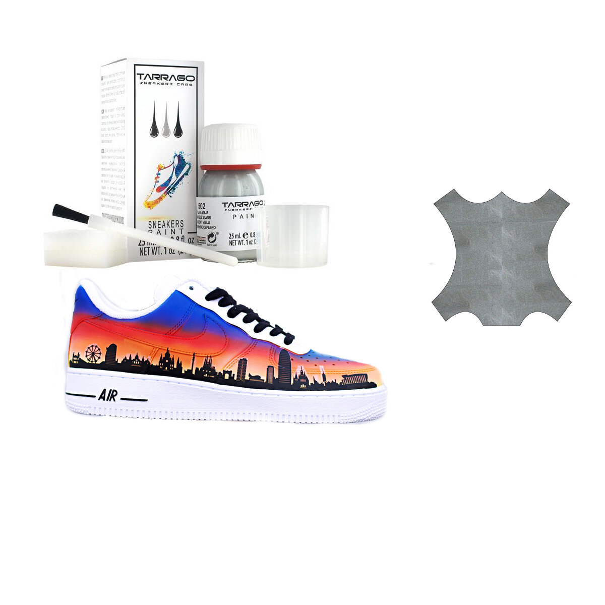 Краска для кроссовок Tarrago Sneaker Paint, подстарело-серебряный