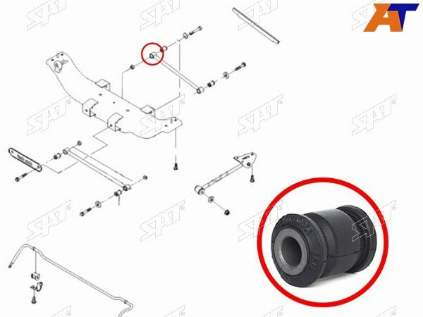 Сайлентблок заднего поперечного рычага CHEVROLET LACETTI/OPTRA (J200) 03-08/TOYOTA COROLLA/SPACIO/SP