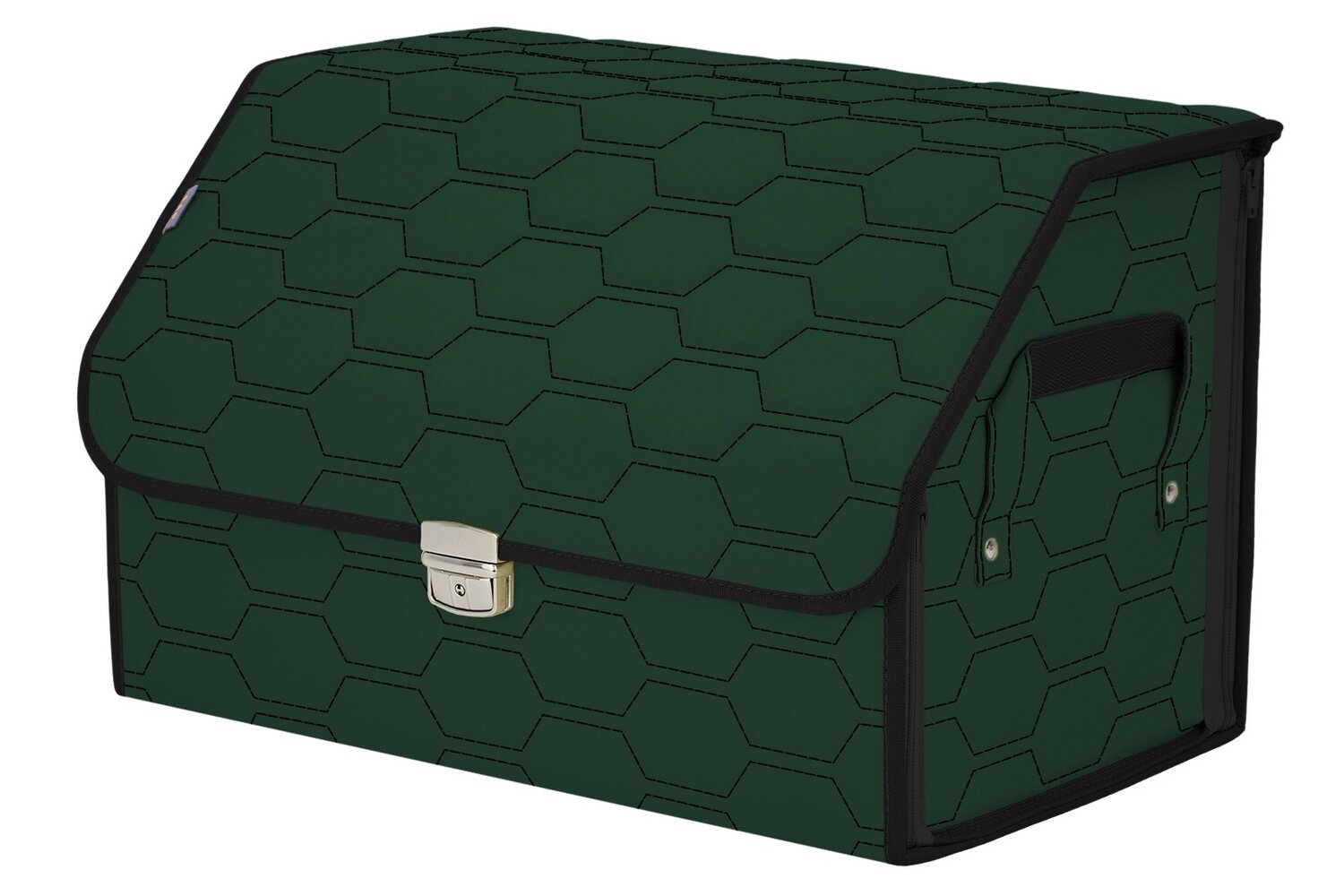 Органайзер-саквояж в багажник "Союз Премиум" (размер L). Цвет: зеленый с черной прострочкой Соты.