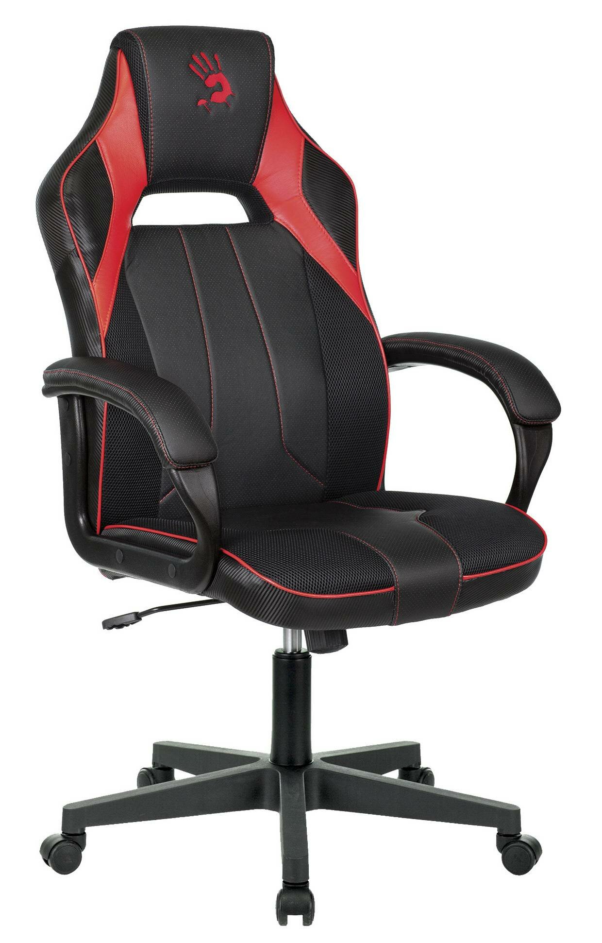 Кресло игровое A4Tech Bloody GC-300, обивка: эко.кожа/дышащая ткань, цвет: черный/красный