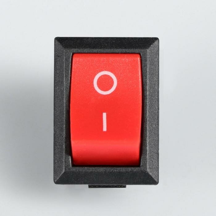 Выключатель клавишный без подсветки, красный - фотография № 2