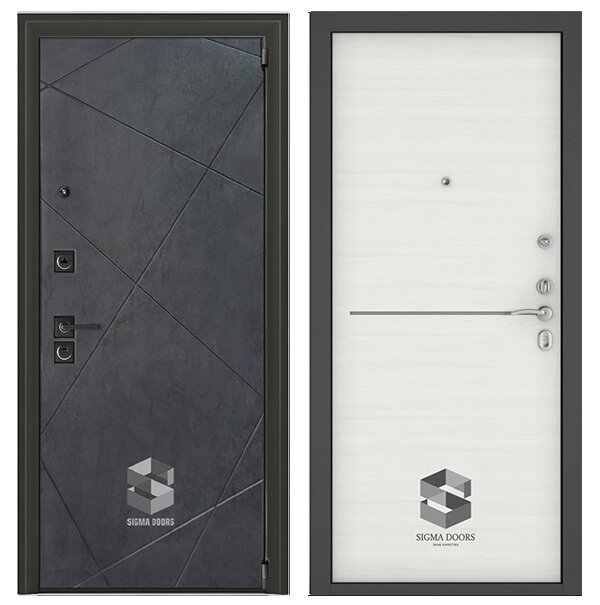 Входная дверь Sigma (Сигма) Next New Молдинг Белый ясень 860х2050 Петли слева