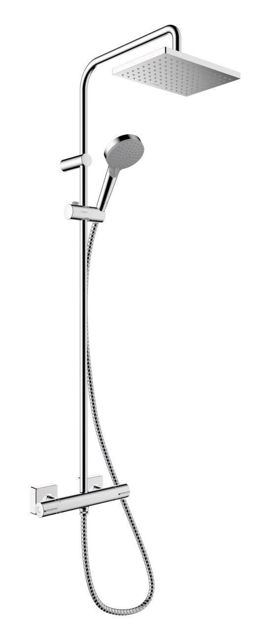 Душевая система Hansgrohe Vernis Shape Showerpipe 230 1jet EcoSmart с термостатом, хром 26097000