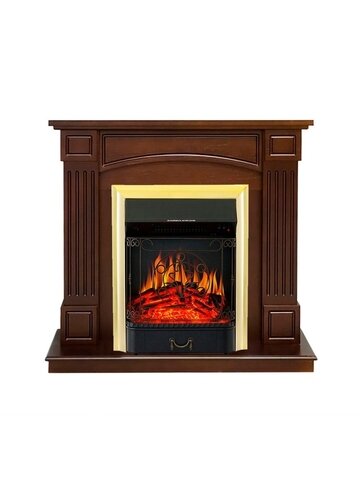 Электрокамин Royal Flame Boston (темный дуб) с очагом Majestic FX Brass