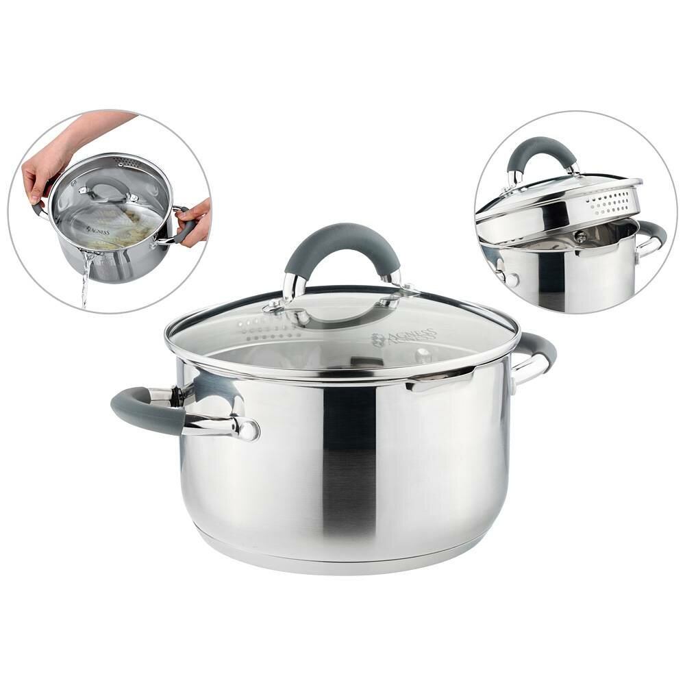 Кастрюля 914-217 agness profi home с крышкой, 3 л