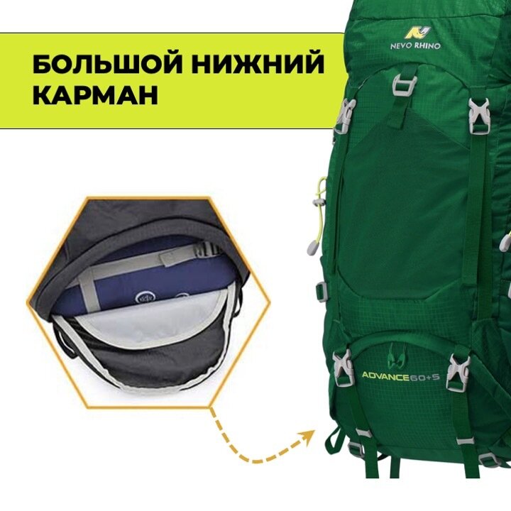 Рюкзак Nevo Rhino Advance 60+5 8984-NW 65L Viridity