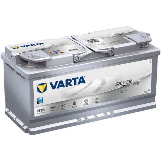 Аккумулятор VARTA H15 Silver Dynamic AGM, 393x175x190, обратная полярность, 105 Ач