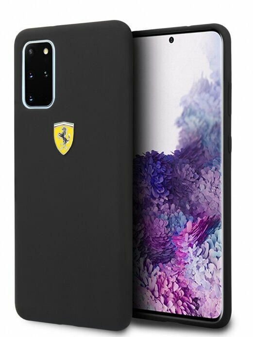 Силиконовый чехол-накладка для Galaxy S20+ Ferrari On-Track Silicone Case Hard Black (FESSIHCS67BK)