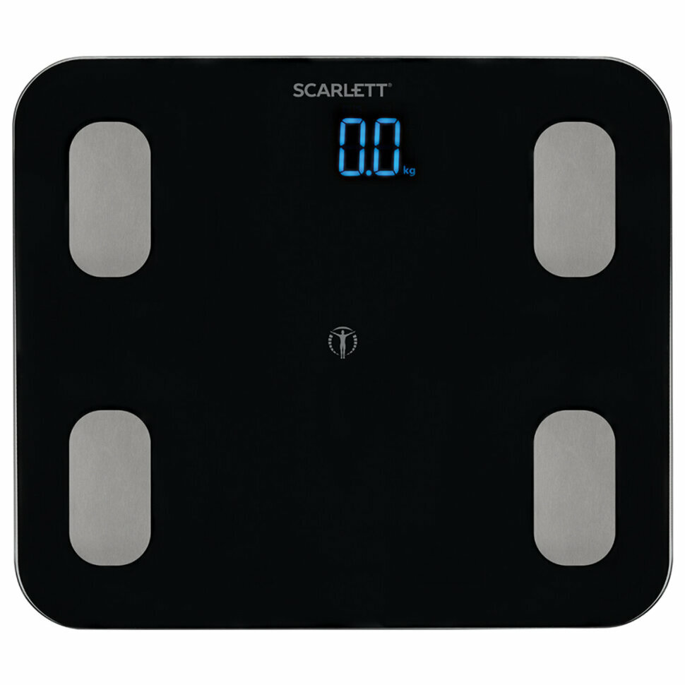 Весы напольные диагностические SCARLETT SC-BS33ED46, электронные, вес до 150 кг, Bluetooth, черные, 455440 - фотография № 1