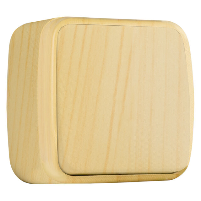 фото Выключатель 1-клавишный ekf минск 10а светлое дерево