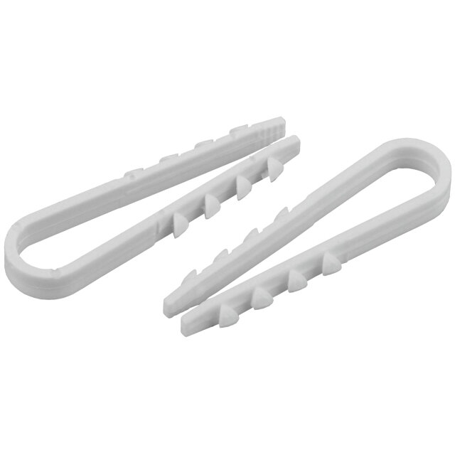 фото дюбель-хомут ЭРА для круглого кабеля 5-10мм белый 10шт