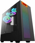 Корпус ATX HIPER HG304 ATOM черный, без БП, боковая панель из закаленного стекла, 2*USB 3.0, USB 2.0, audio - изображение