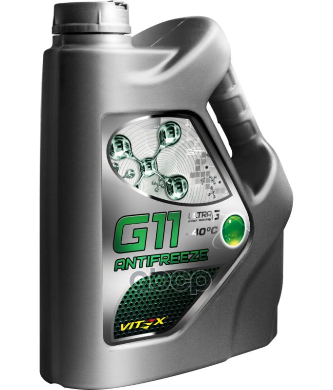 Жид-Ть Охл. Низкозамерзающая Antifreeze «vitex Ultra G11-40» 10кг Зел. Vitex арт. V103905