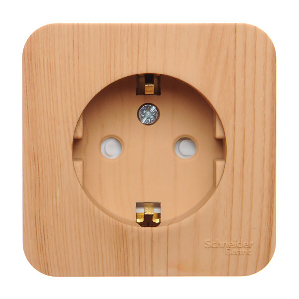 фото Розетка Blanca BLNRA011115 "евро" со шторками о/п "ясень" Schneider Electric (2 шт. в комплекте)