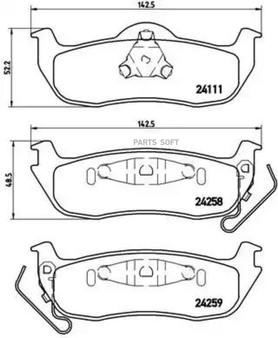 BREMBO P37011 Колодки торм.зад.