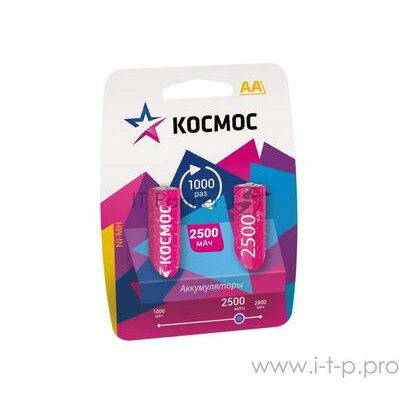 Аккумулятор R6 Ni-mn 2500мА.ч BP-2 (блист.2шт) Космос Kocr6nimh2500mah2bl Kocr6nimh2500mah2bl