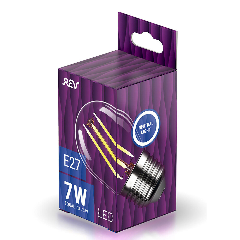 лампа светодиодная REV FILAMENT 7Вт E27 4000K 730Лм шар - фото №3