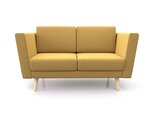 Мини диван Soft Element Готлем Textile Yellow, рогожка, на деревянных ножках, стиль скандинавский лофт, на кухню, в гостиную - изображение