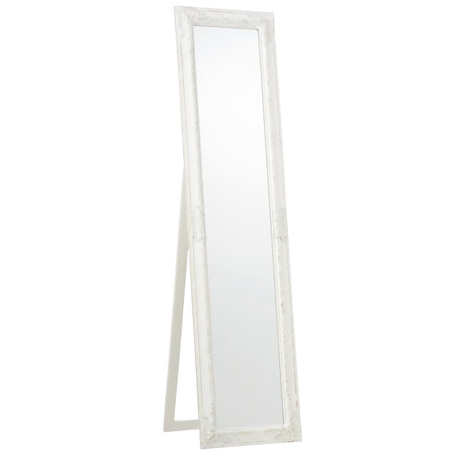 фото Зеркало напольное antique 400х1600 мм белый прованс дерево/гипс