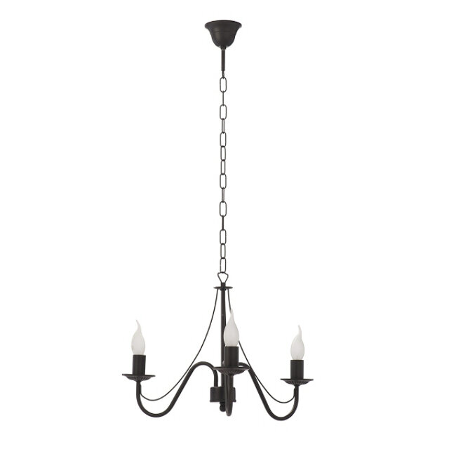 фото Люстра без плафонов светпром caspar, 3x40 вт, e14, металл, черный