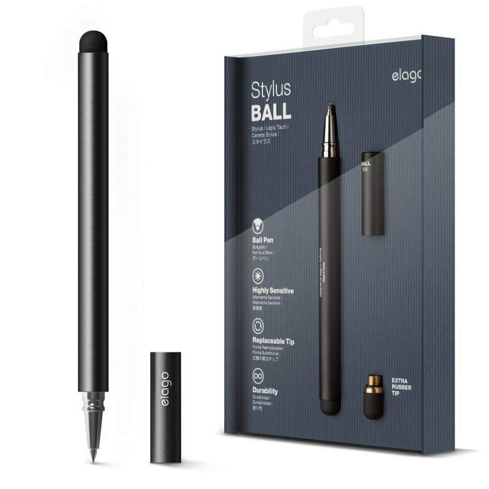 Стилус-ручка Elago Pen Ball, цвет black (EL-STY-BALL-BK)