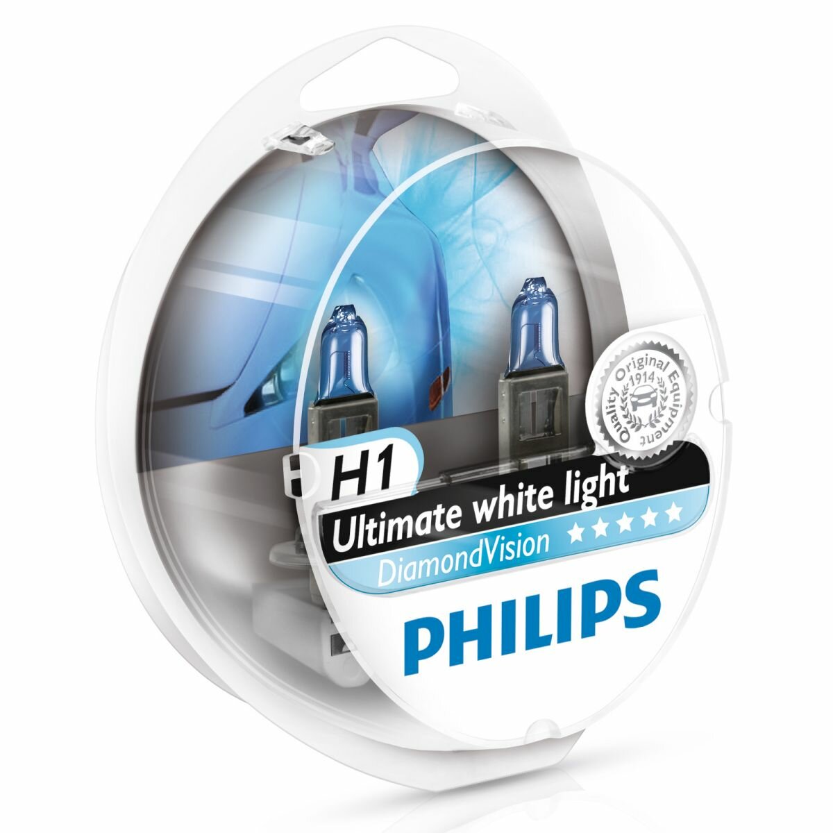 Лампы PHILIPS Diamond Vision H1 12V 55W (Комплект - 2 шт.) PHILIPS-12258DVS2