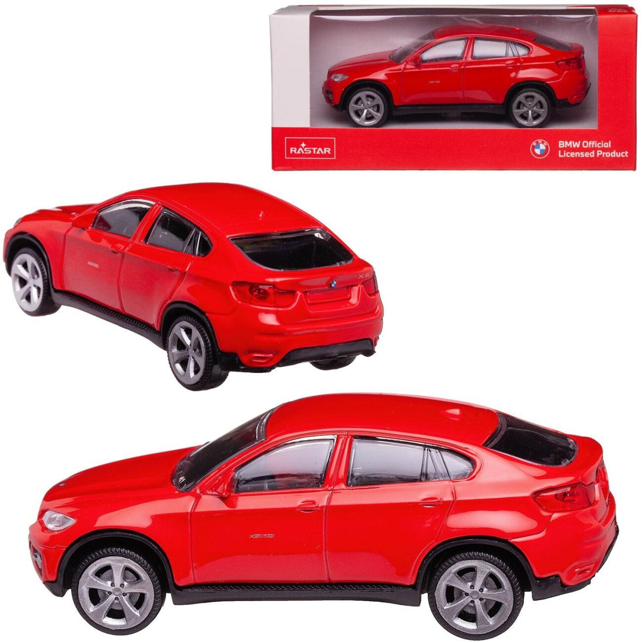 Машина металл 1:43 scale BMW X6, цвет красный Rastar 33700R