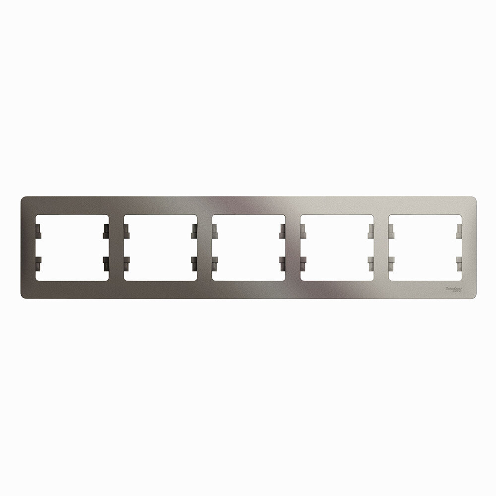 фото Рамка Schneider Electric Глосса 5 постов горизонтальная платина