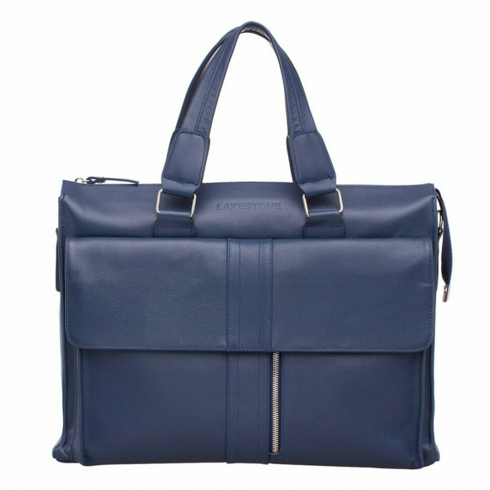 Мужская кожаная бизнес-сумка LAKESTONE Langton Dark Blue 9226/DB