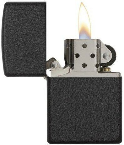 Зажигалка ZIPPO Classic с покрытием Black Crackle™, латунь/сталь, чёрная, матовая, 38x13x57 мм - фотография № 3