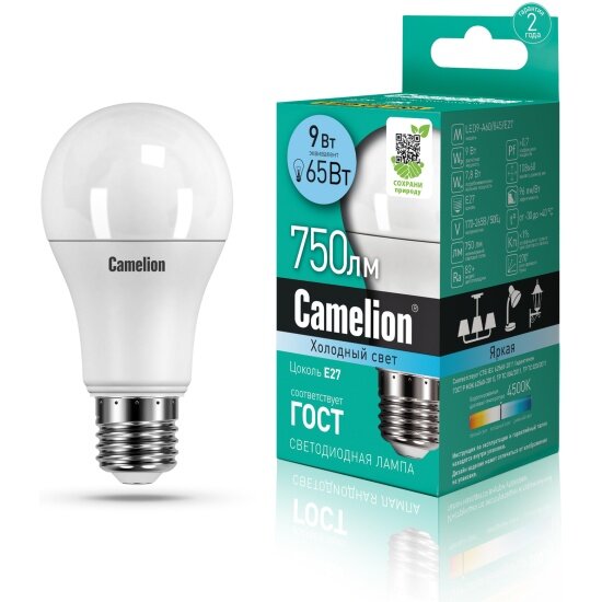 Светодиодная лампа Camelion LED9-A60/845/E27