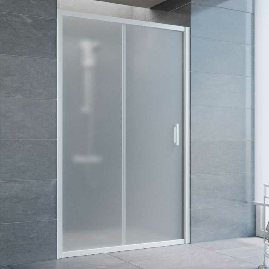 фото Душевая дверь в нишу Vegas Glass ZP 120 01 10 профиль белый, стекло сатин