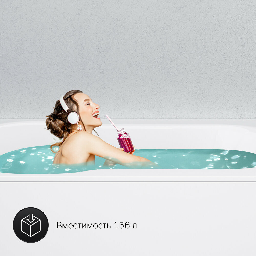 Ванна акриловая AM.PM X-Joy 150x70 4 в 1: ванна, каркас, фронтальная панель, слив-перелив, душевая и релакс зоны, литьевой акрил, усиленный корпус - фотография № 9