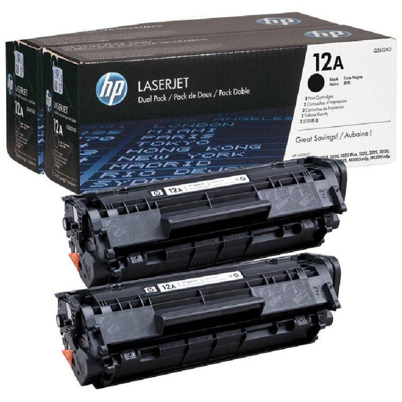 Картридж лазерный HP 12A Q2612AF чер. для LJ 1010 (2шт/уп)