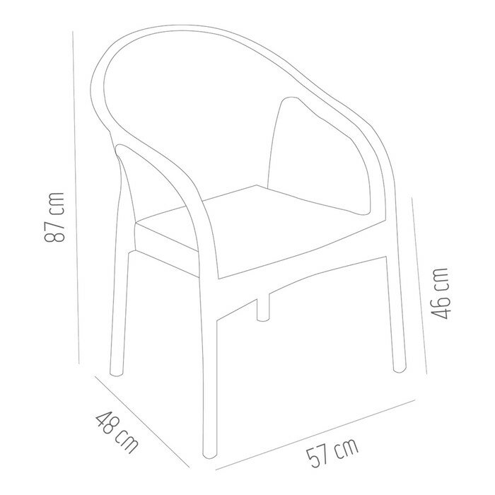 Кресло садовое "Ротанг" 64 х 58,5 х 84 см, темно-коричневый./В упаковке шт: 1 - фотография № 2