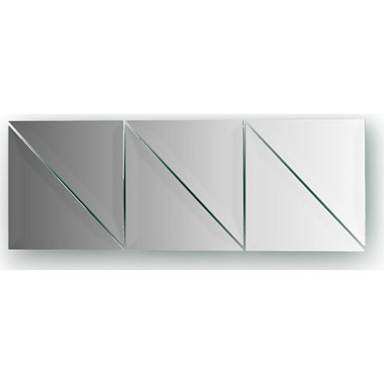Зеркальная плитка с фацетом 15 mm - комплект 6 шт EVOFORM BY 1537 (треугольник 15х15 cm серебро)