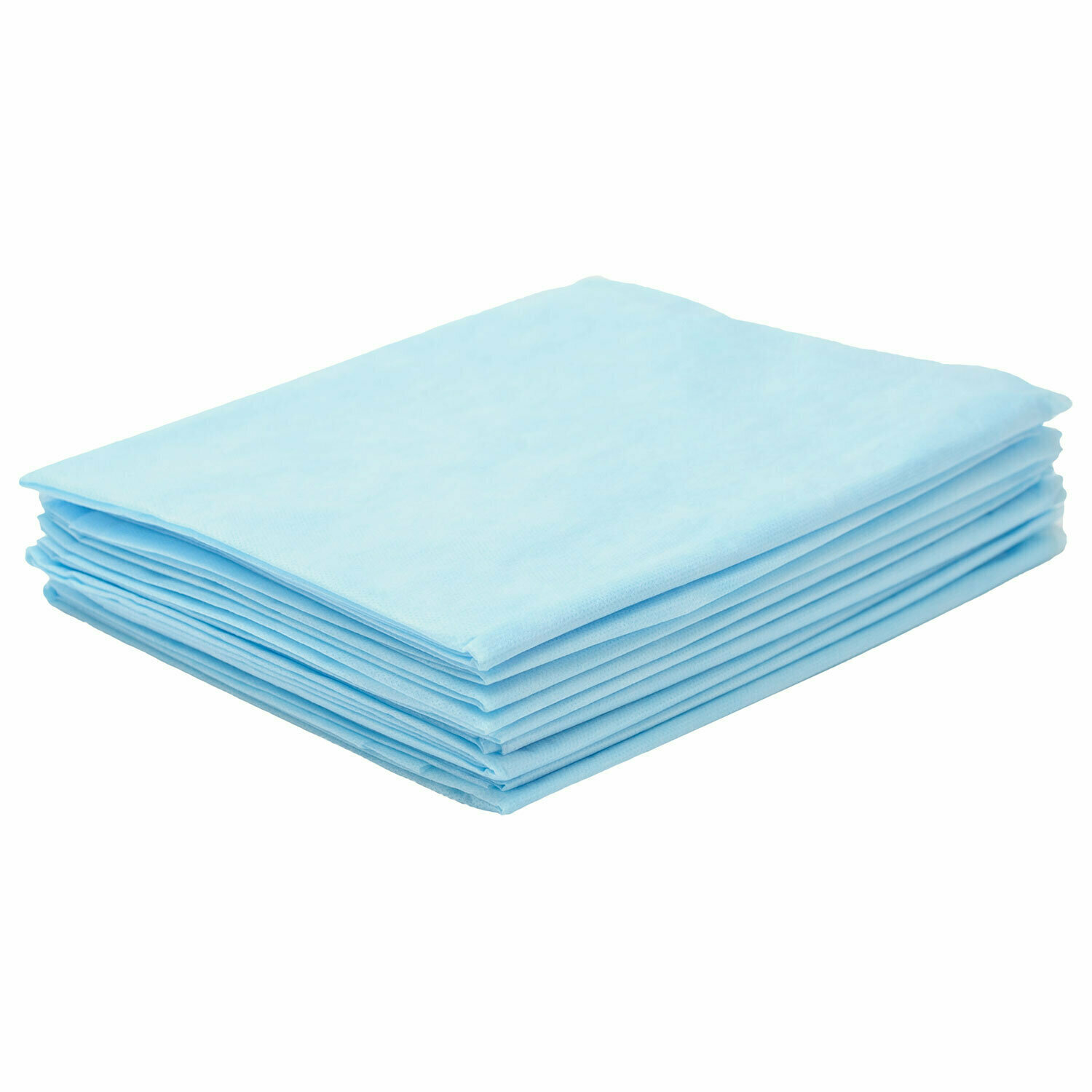 Простыни одноразовые гекса 630119 80х200 см спанбонд 25 г/м2 голубые комплект 2 упаковки по 10 шт.