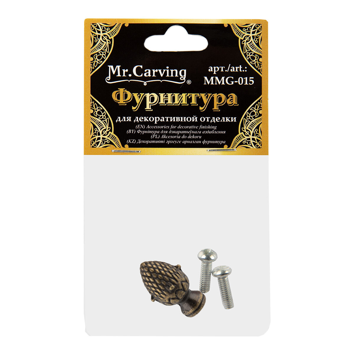 Mr. Carving MMG-015 фурнитура для шкатулок ручка 2.4 x 1.2 см 1 шт. №02 бронза