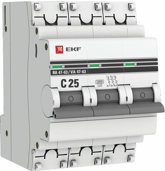 Автоматический выключатель EKF ВА 47-63 (C) 6kA