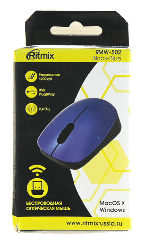 Беспроводная мышь Ritmix RMW-502 черно-голубая