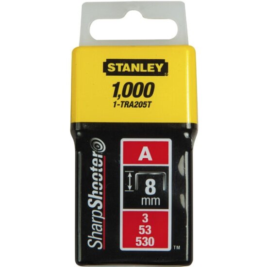 Скобы для мебельного степлера STANLEY HAND TOOLS Stanley 1-TRA205T, 8 мм тип "А" (5/53/530) 1000шт