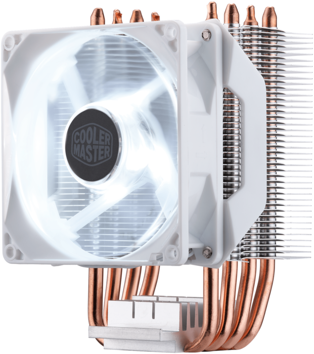 Cooler Master Кулер для процессора Socket775/115x/1200/1366/2011-v3/2066/AM4/AM3+/AM3/AM2+/AM2/FM2+/FM2/FM1 Cooler Master Hyper H410R White Edition RR-H41W-20PW-R1 подсветка (ret)