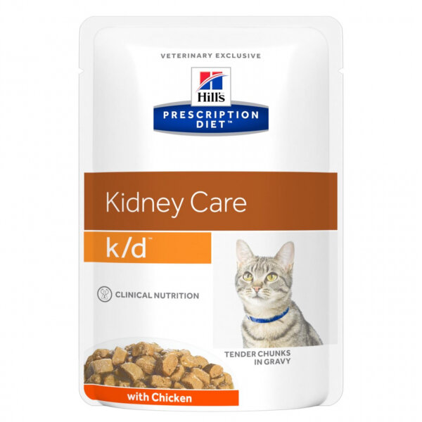 Hill's Prescription Diet k/d Kidney Care Пауч для кошек для лечения Почек с Курицей 85 гр x 6 шт.